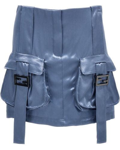 fendi light blue satin skirt|Fendi skirts girls.